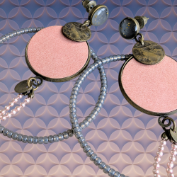 Boucles Azur  (gris et rose)