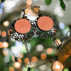 Boucles Charme  (pêche/corail)