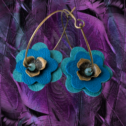 Boucles Fleur (Bleu/Vert)