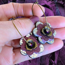 Boucles Fleur (Prune/Argenté)