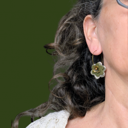 Boucles Fleur (Kaki et Doré)